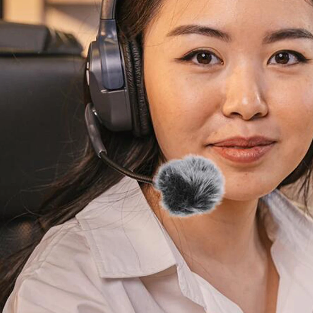 

4pcs Microphone Shield Furry Microphone Windscreen Cover Windscreen Protector Gray Black Mic Accessories Video Device