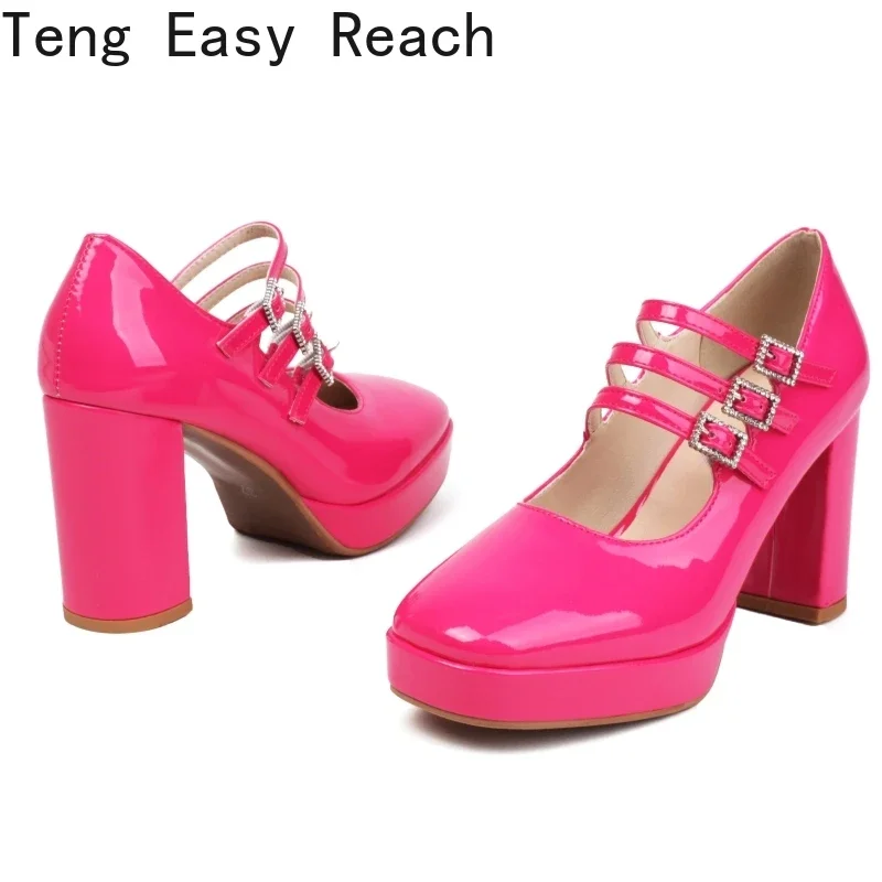 

Luxury Mary Janes Shoes for Women Ankle Strap Gold Silver Black High Heels Women's Pumps Office Party Wedding Dance Shoes Female