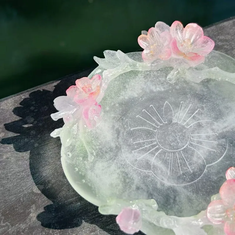 Twelve Flower God Lamei pot bearing glazed coaster table top ornament ancient glazed tea set jewelry