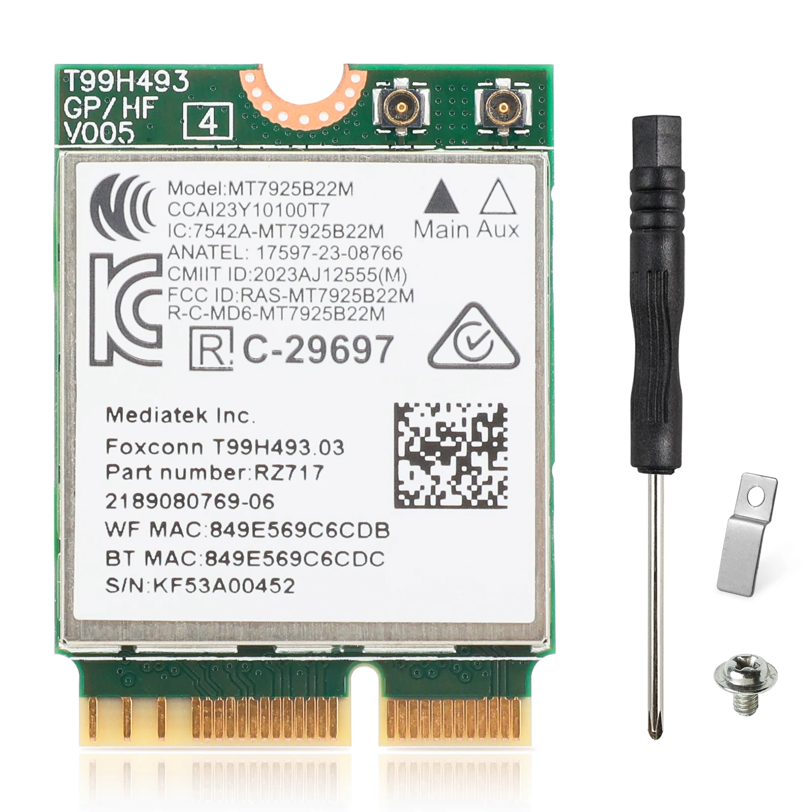 EDUP MT7925 BE6500 WiFi 7 M.2 2230 Wireless Card Bluetooth 5.4 Tri-Band 2.4G 5G 6GHz 802.11be OFDMA for Laptop Windows 11 Linux