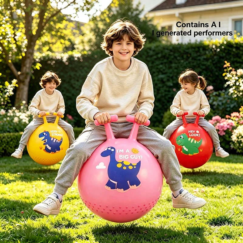 T-Griff Dinosaurier-Klauen-Hüpfball 45cm Rutschfester Hüpfball Balance-Übungs-Aufblasbarer Ball Spielzeug