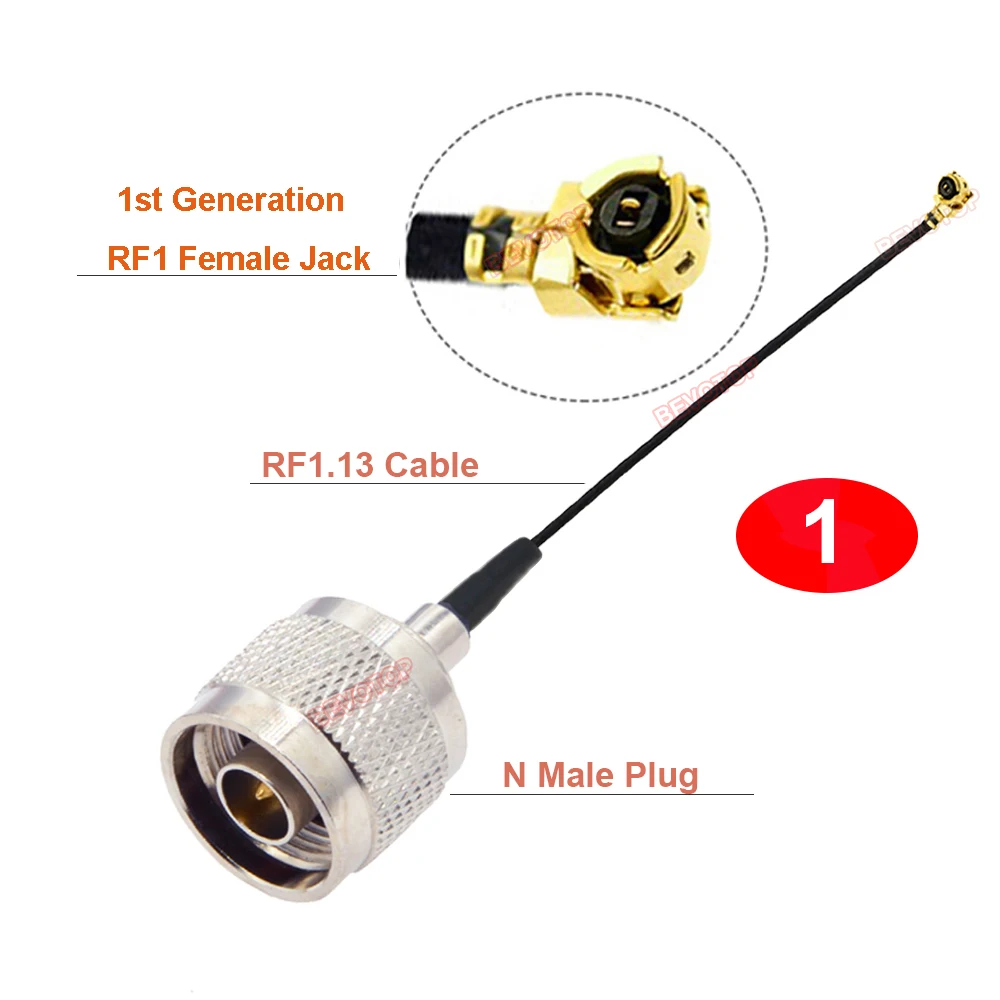 1PCS N to IPX Jumper N Male Plug to 1st/4th Generation RF1 / RF4 Female Jack RF1.13 / RG178 Pigtail Antenna Extension Cable