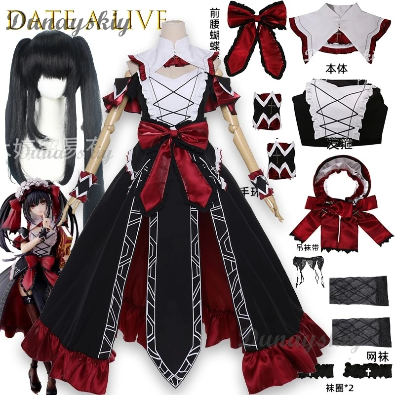 

BDate A Live Tokisaki Kurumi Cosplay Admonishing Diary Anime Outfit Dress Halloween Lolita Christmas Party