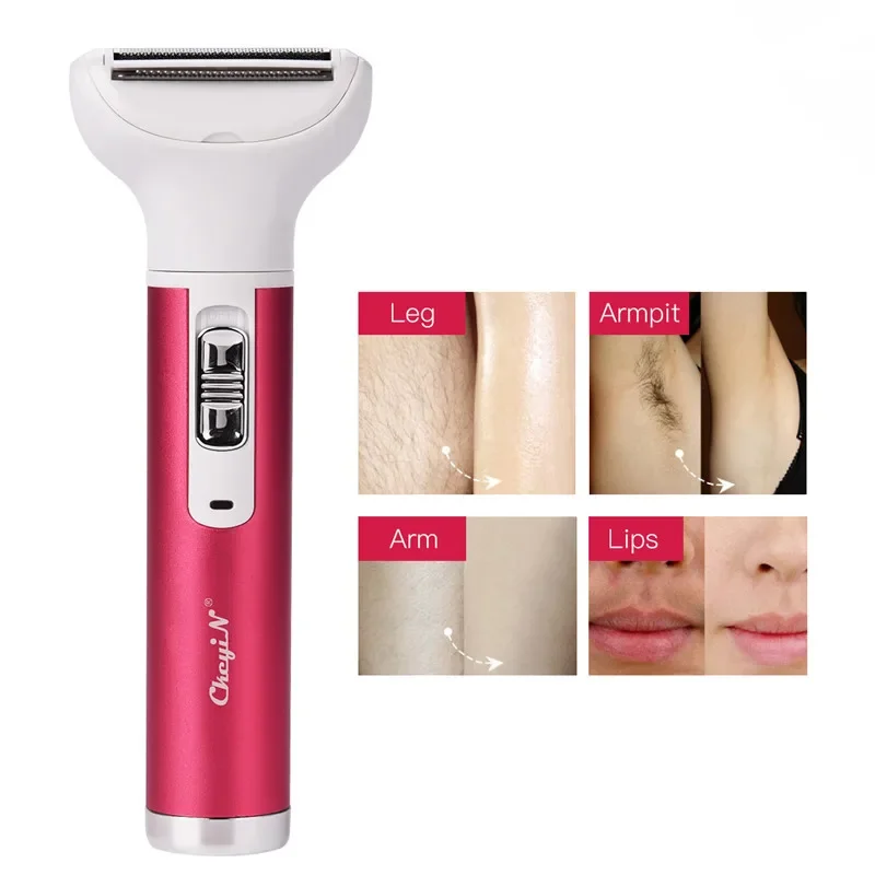 Electric Lady Shaver Body Hair Removal Epilator - Cordless Nose Eyebrow Trimmer, Armpit Leg Razor