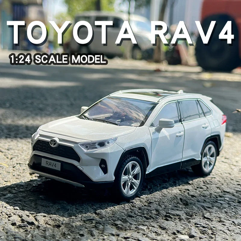 1:24 Toyota RAV4 SUV Off-road Vehicle High Simulation Diecast Car Metal Alloy Model Car Children\'s Toys Collection Gifts