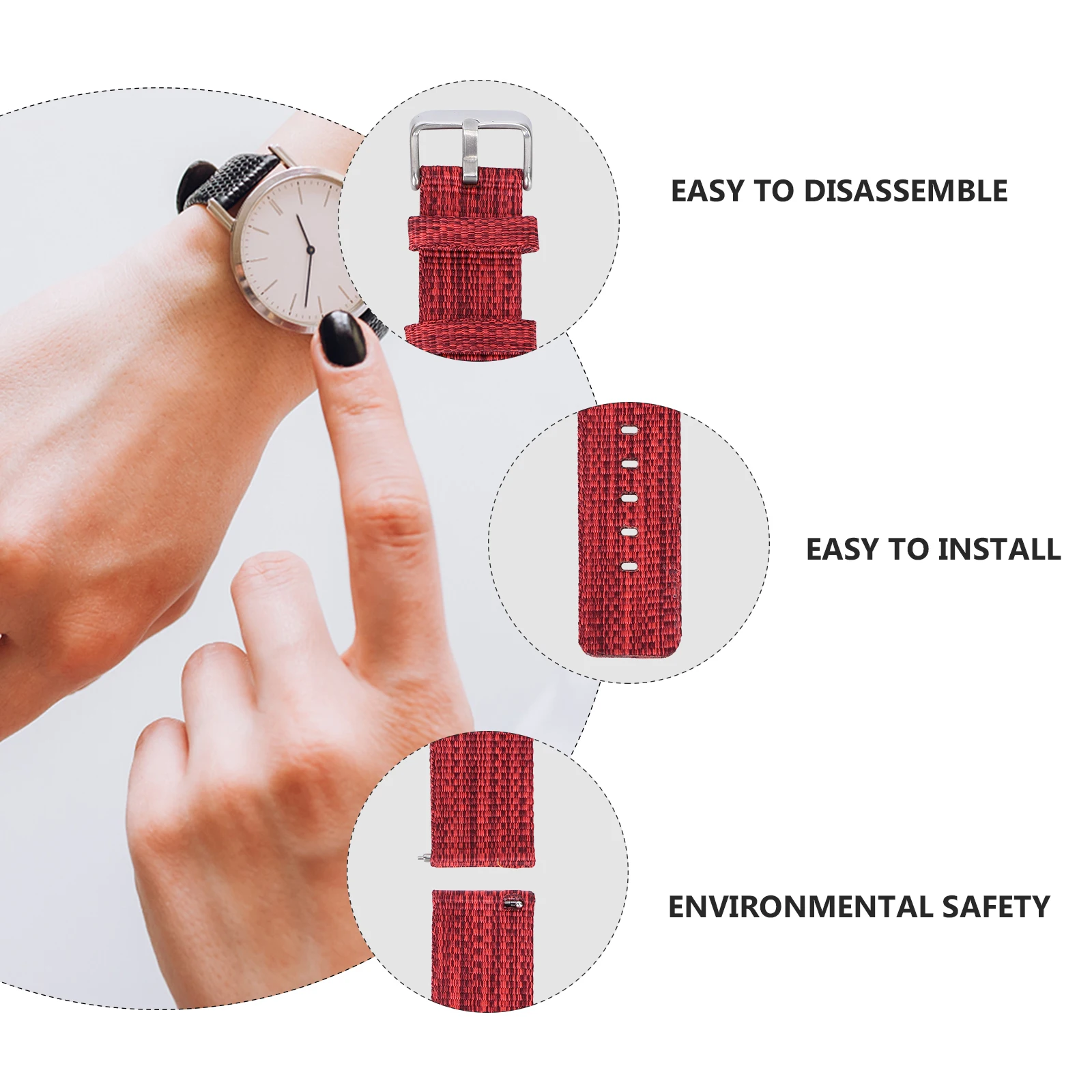 

Canvas Watch Strap 20Mm Fashion Replacement Bands Wrist Watchband Durable Material Comfortable Wear Ideal Gift