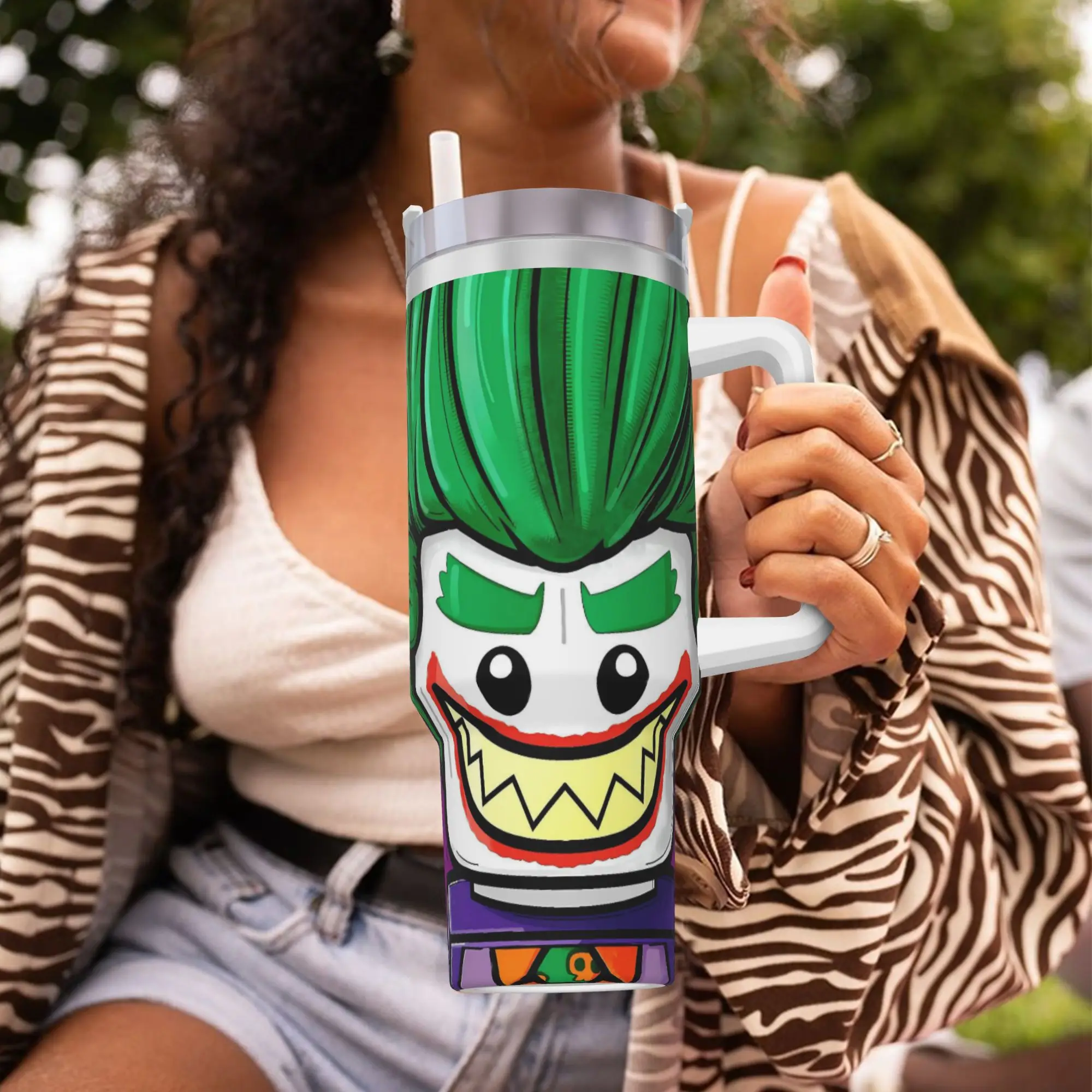 B-Batmans Cartoon Tumbler 3D Print Hot Drinks Water Bottle Leakproof Stainless Steel Thermal Mug Graphic Driving Car Mugs view 5