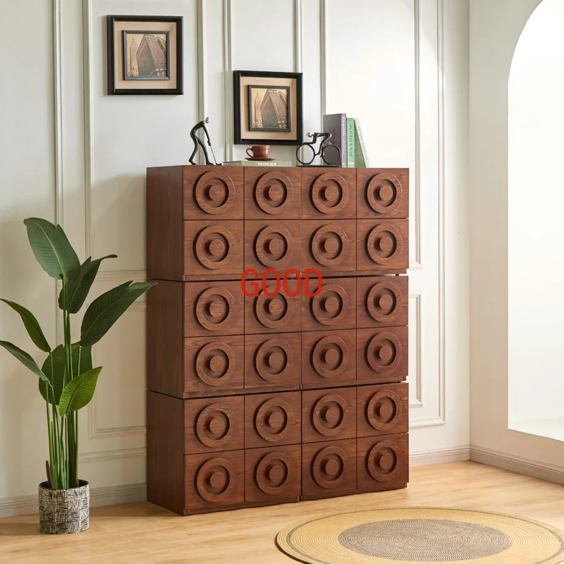 Household Square Box Cabinet Dining Side Storage Organizer Entrance Cabinet