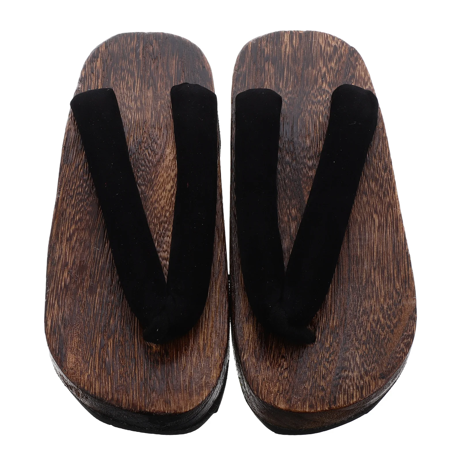 Japanese Traditional Wooden Clog Sandals for Men Size 41 Round Toe Lightweight Kimono Footwear Cosplay Costume