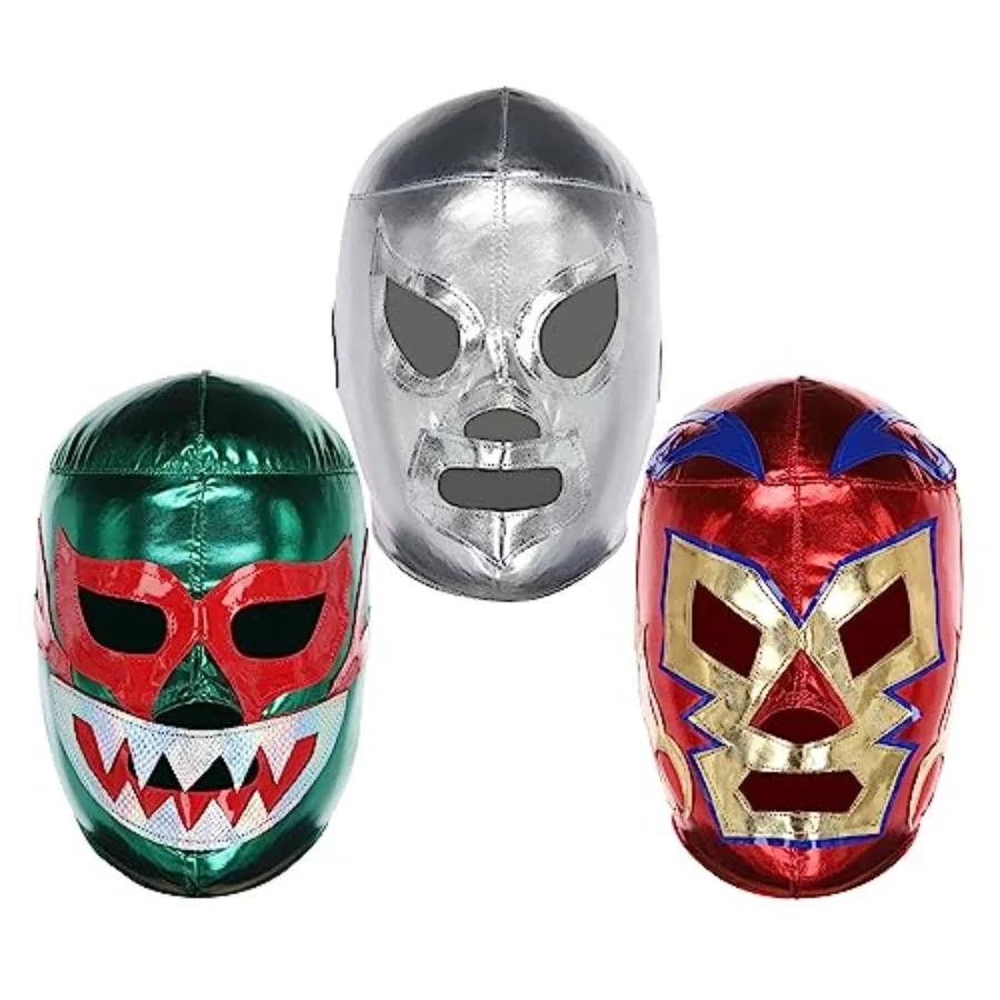 

Маски для рестлинга THREE MASK Pro-Fit Luchador, 3 штуки, для взрослых, оригинальные мексиканские маски Луча Либре с регулируемыми задними ремешками