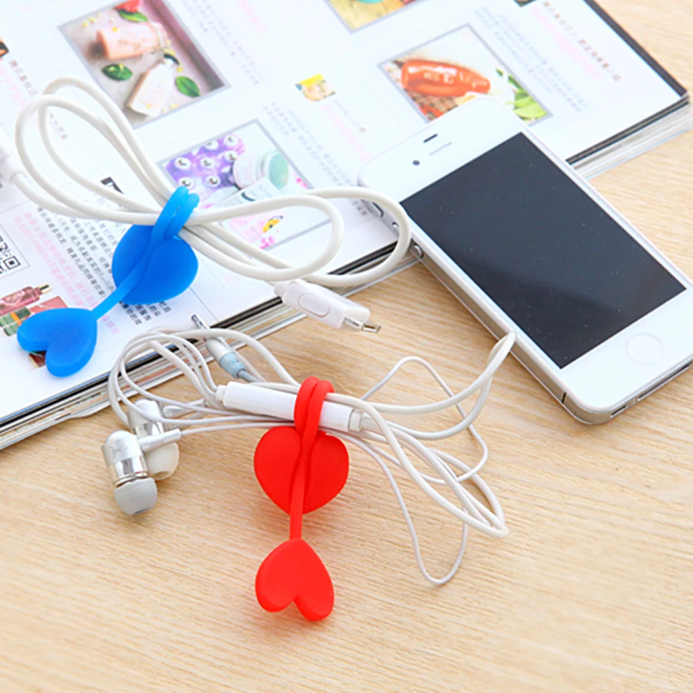 

5 Pcs Food Bag Sealing Clip Reusable Silicone Ties Cable Organizer Desk Drawer Tool Box Storage Colorful Random