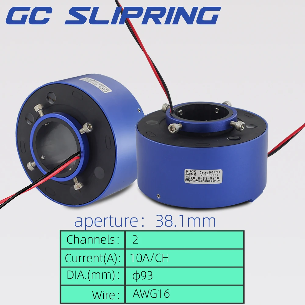 Imagem -02 - Anel Deslizante Elétrico com Furo Passante Anel Condutor Coletor do Anel Elétrico 10a 38.1 mm Circuitos