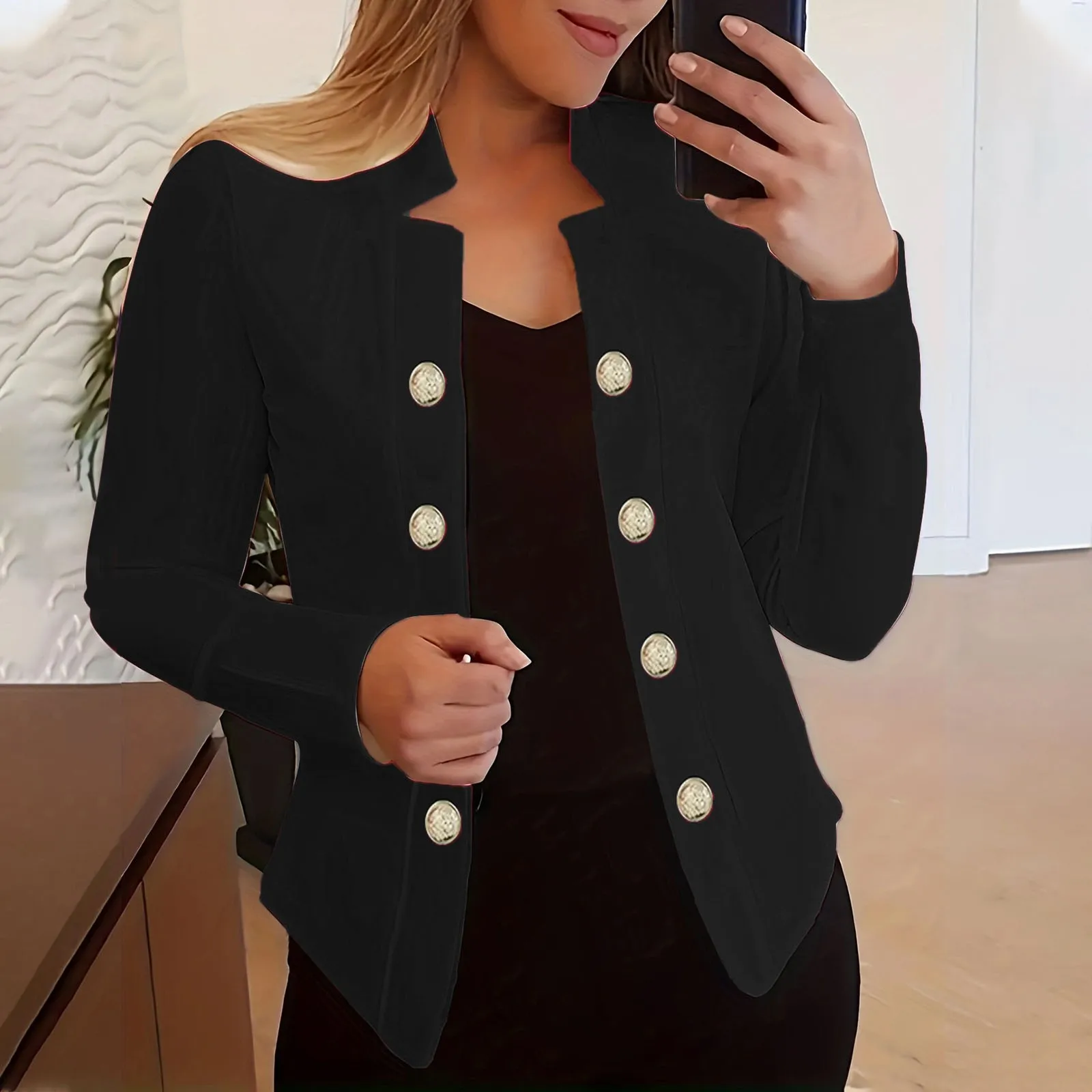 Frauen lässig einfarbig Anzug Jacke Knopf Langarm schlanke Jacke Mode Business Office tragen mehrfarbigen Herbst mantel