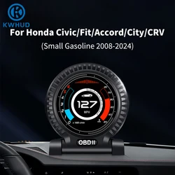 KWHUD HUD OBD2 Display Car Speedometer RPM Oil Temperature Meter Gauge for Honda Civic/Fit/Accord/City/CRV 2008-2024 Gasoline