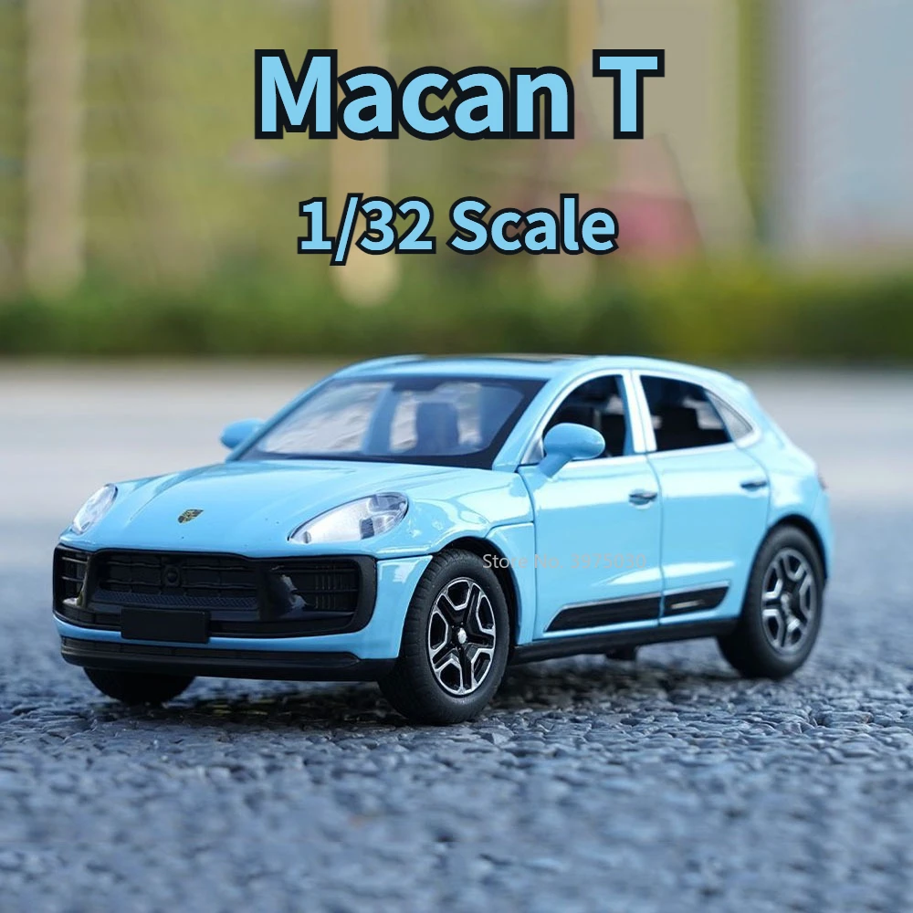 1/32 Macan T SUV Car Model Zinc Alloy Diecast Simulation Toy with Sound Light Pull Back Collecte Decorates Gift for Boy Birthday