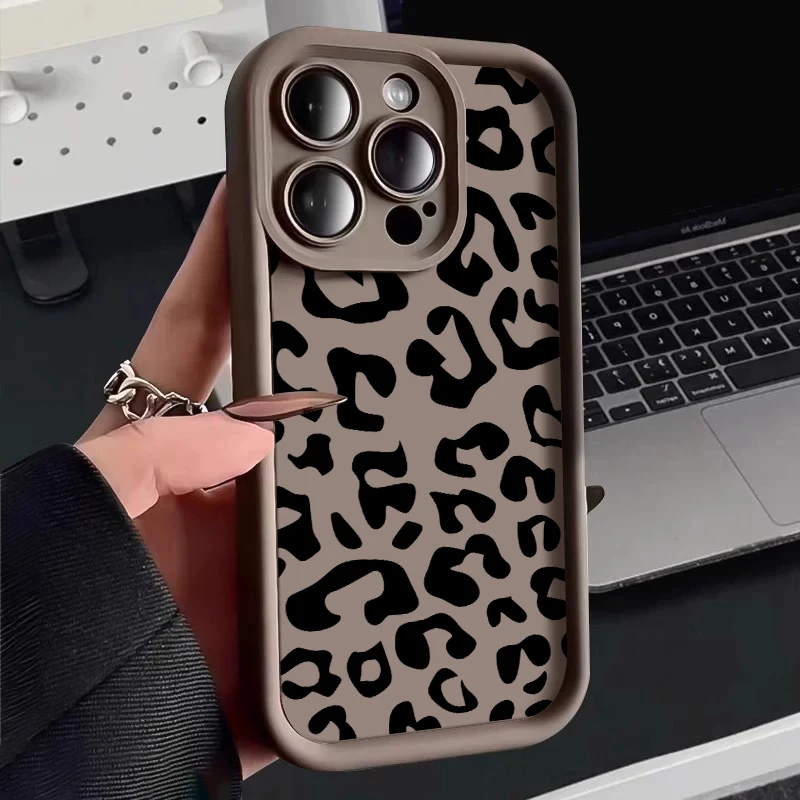 Pink Leopard Print Phone Case For Xiaomi Mi 15 14 13 12 14T 11 Lite 12T Poco M6 X7 X6 F4 F5 X3 X4 X5 C40 GT Pro Ultra 4G 5G