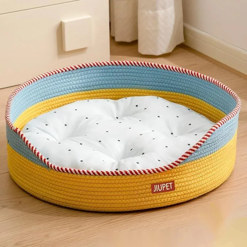 All Season Cat Bed And Scratcher Combo Durable Non Shedding Woven Sleep Nest For Indoor Cats And Kittens Cozy Spring Summer