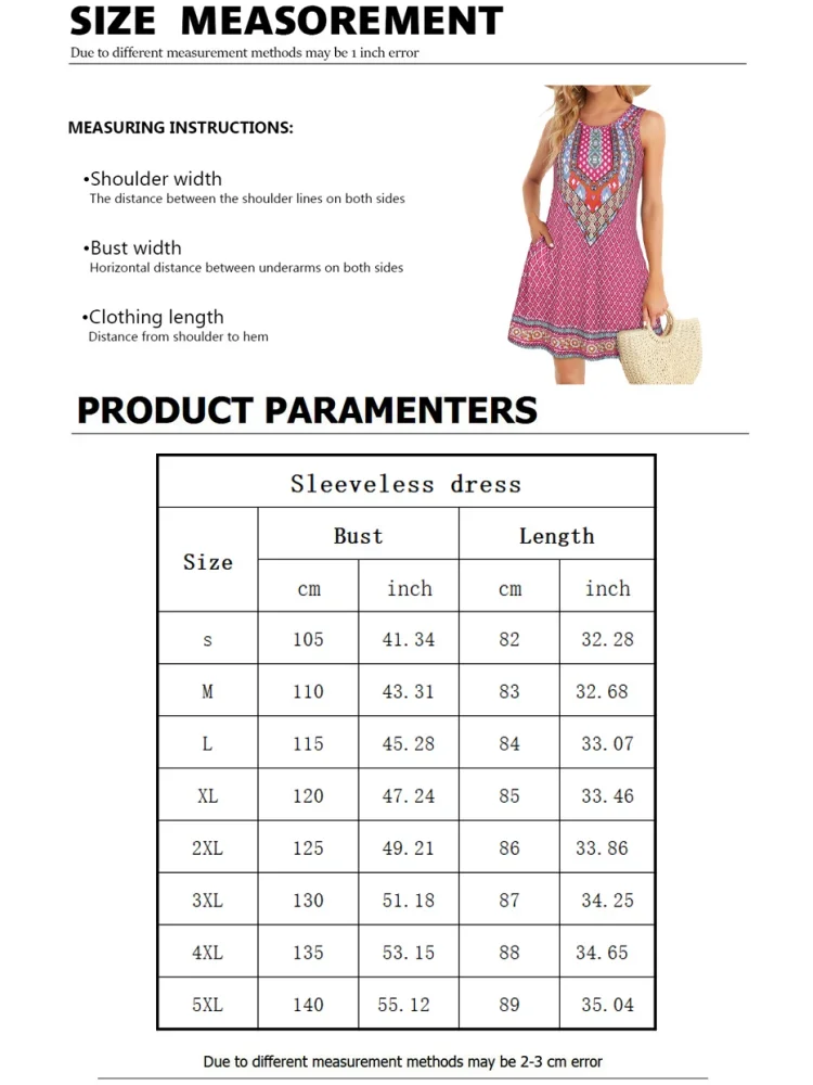 New Women's Floral Printed Dresses Casual Sleeveless Vest Long Summer Elegant Sleeveless Dresses Medium Long Vest Tops