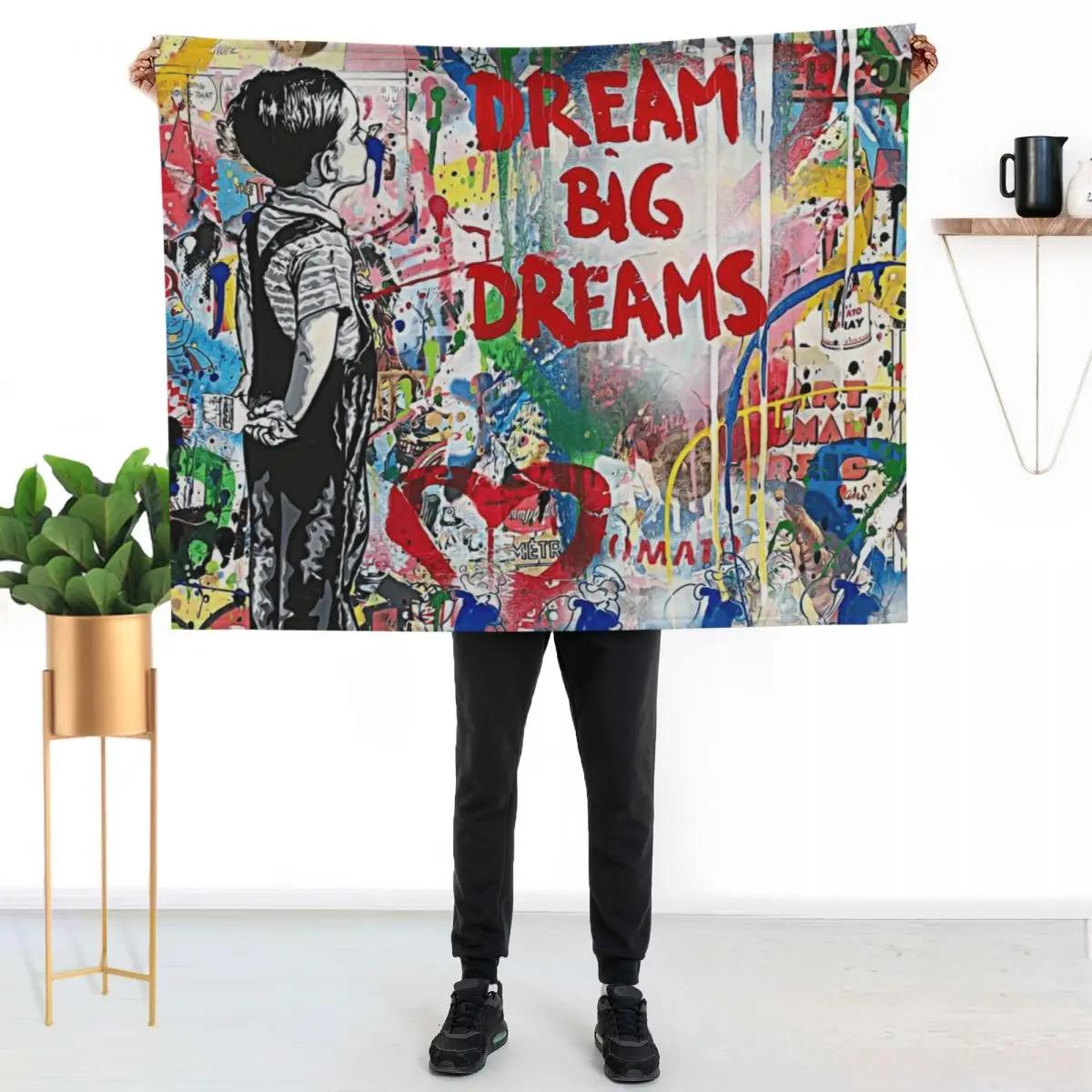 Banksy Dream Big Dreams Throw Blanket Large Giant Sofa Loose Softest christmas decoration Blankets