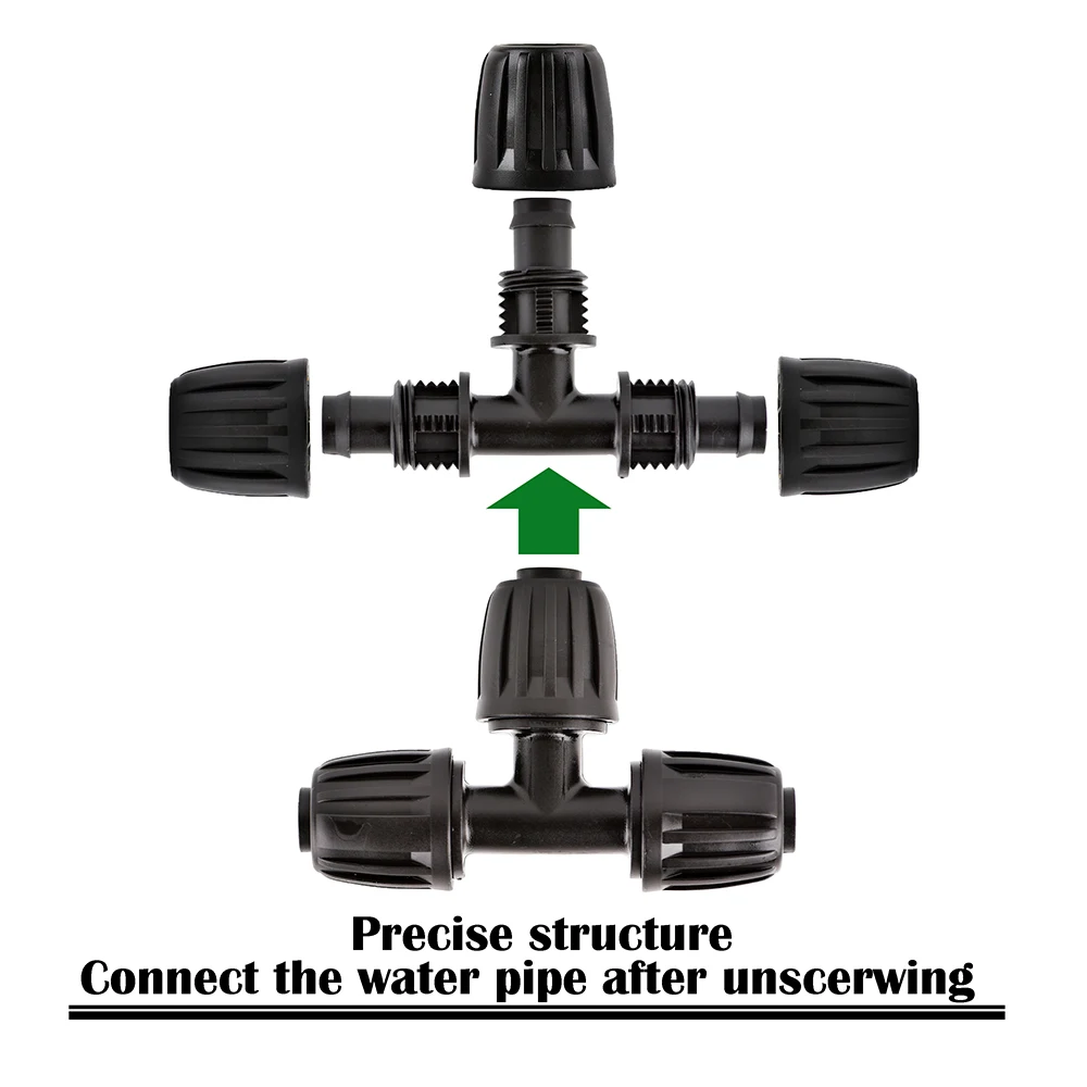 Nawadniania kropelkowego łączniki rurowe PE Tee przeguby wtyk końcowy łokciowego 1/2 cala do 1/4 cala łącznika nawadniającego