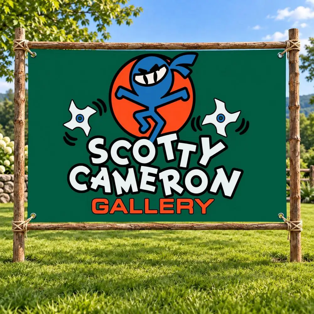 Cartoon S-Scotty Cameron Art Flags Outdoor Decor Flaga Decorative Home Objects Barber Shop Decoration Garage Hang