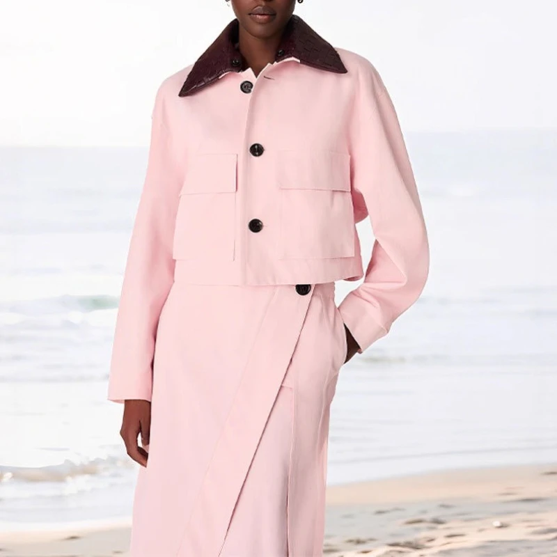 

2025 Autumn and Winter Fashion New Short Style Lapel Jacket Irregular Skirt Temperament Set for Women