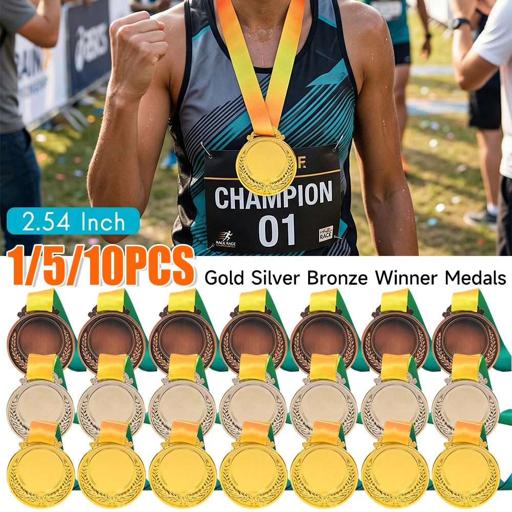 Award Medals Blank Medal with Neck Ribbon Gold Silver Bronze Winner Reward Medals Customized Prize Gift School Sports Souvenir ﻿