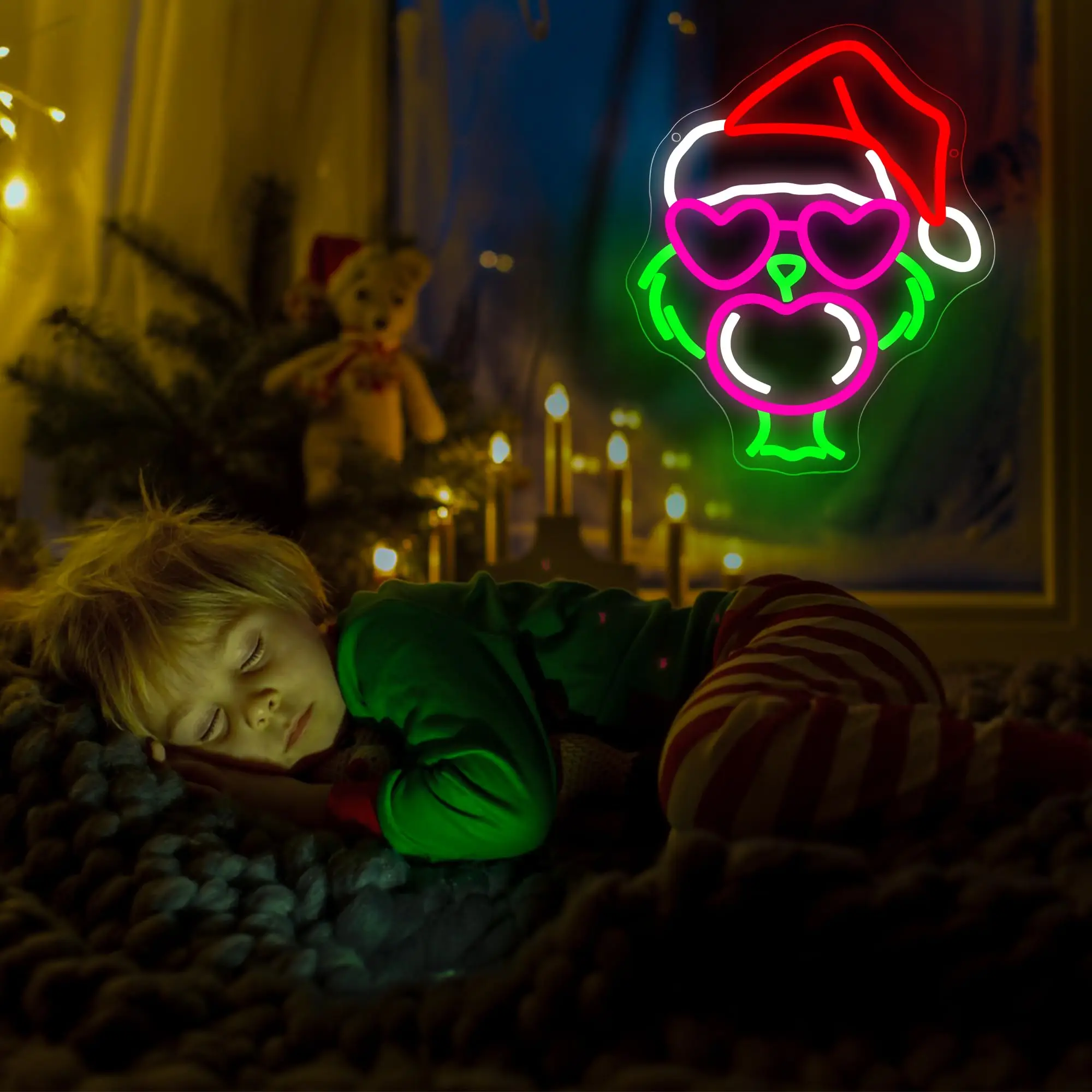 Christmas Neon Sign for Wall Decor with Dimmable Switch Christmas Light Up Sign for Living Room Store Man Cave Window Decor