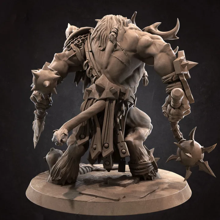 38mm 56mm Resin Model Minotaur Beast Lord Warrior Figure Unpainted DW-048