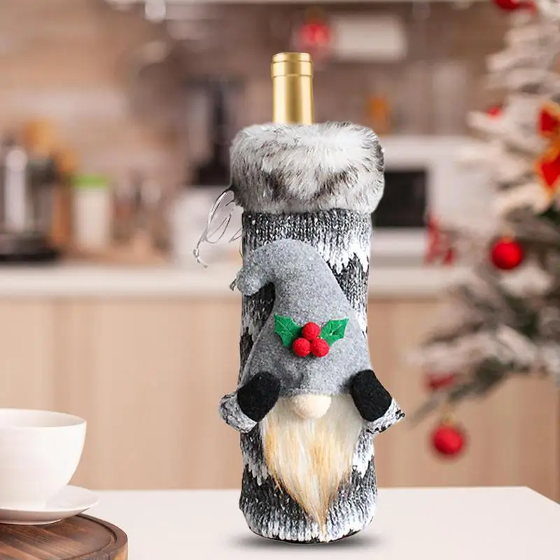 Christmas Gnome Wine Bottle Covers Wine Bottle Costume Christmas Gnome Swedish Tomte Gnomes Wine Bottle Decorations Christmas