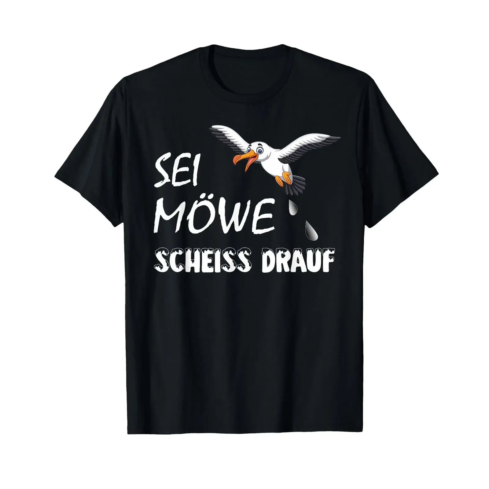 Be a seagull screw it moin Low German North T Shirt vintage Washed Stylish graphic Unisex Top For Everyday Wear homme Stretched