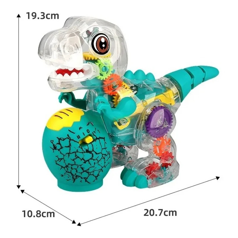 الكهربائية شفافة والعتاد لعبة على شكل ديناصور الموسيقى الخفيفة العالمي المشي الديناصور ريكس محاكاة نماذج للحيوانات الأليفة الإلكترونية