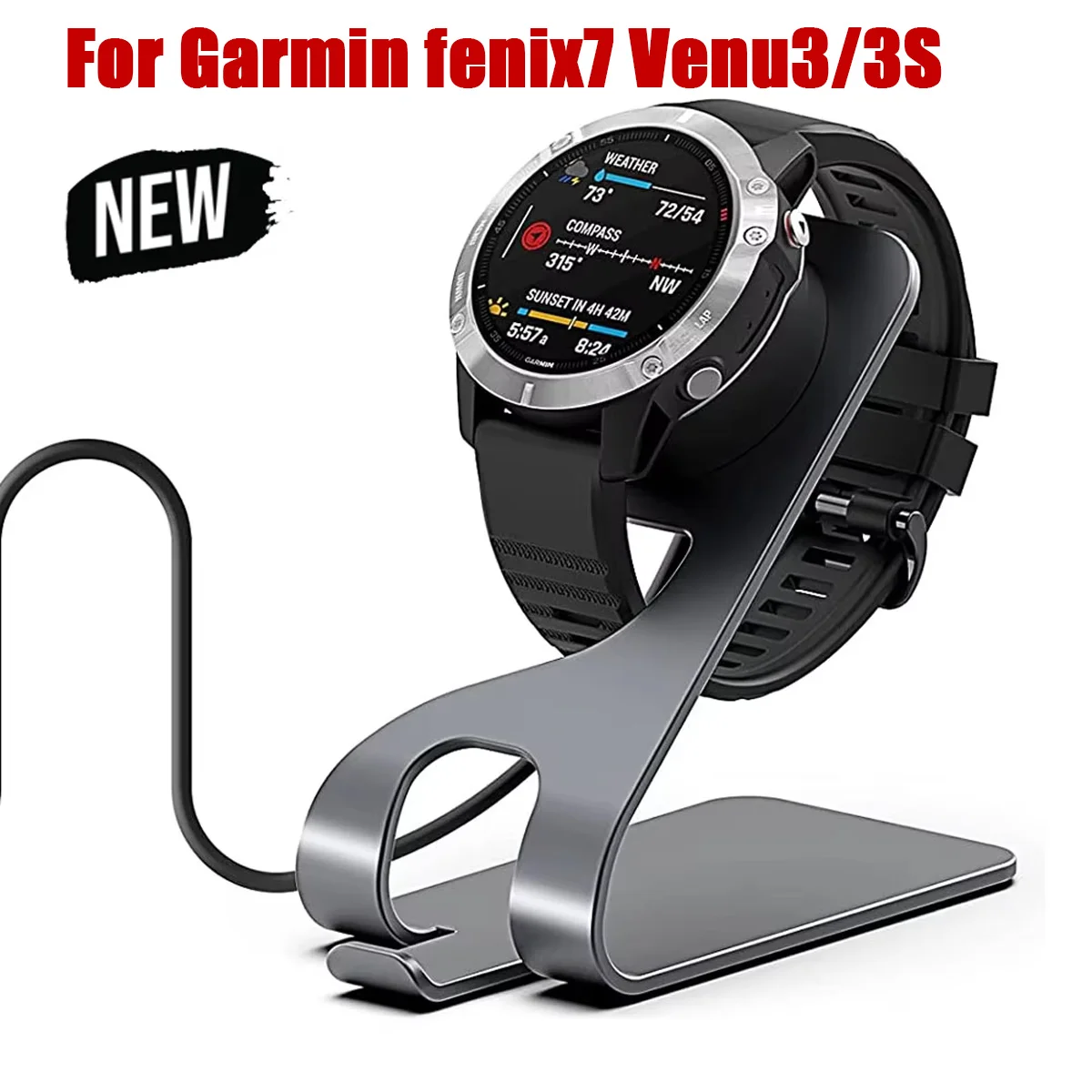 

Charger Stand for Garmin Venu 3S & Fenix 7X Charging/ Vivoactive 3 4 4S Cable Dock Cord for Fenix 5 5X Plus 6 6X 6s/ Instinct2