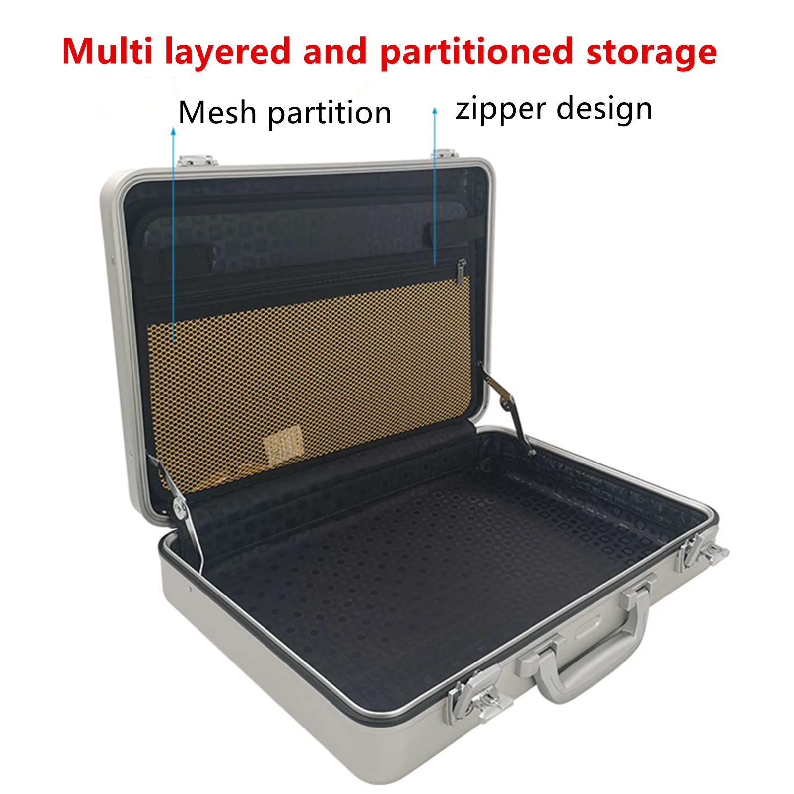 المحمولة سبائك الألومنيوم حقيبة الأدوات الأعمال مقاوم للماء السفر حقيبة التخزين كمبيوتر محمول اللوحي حالة الأشياء الثمينة صندوق إيداع آمن