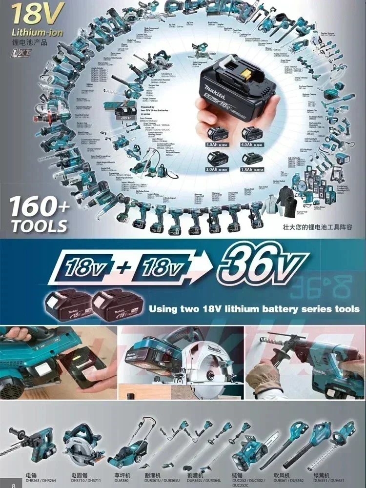 Batería de litio de repuesto 100% Original Makita 6Ah/5Ah/3Ah para Makita 18V BL1830B BL1850B BL1850 BL1840 BL1860 BL1815