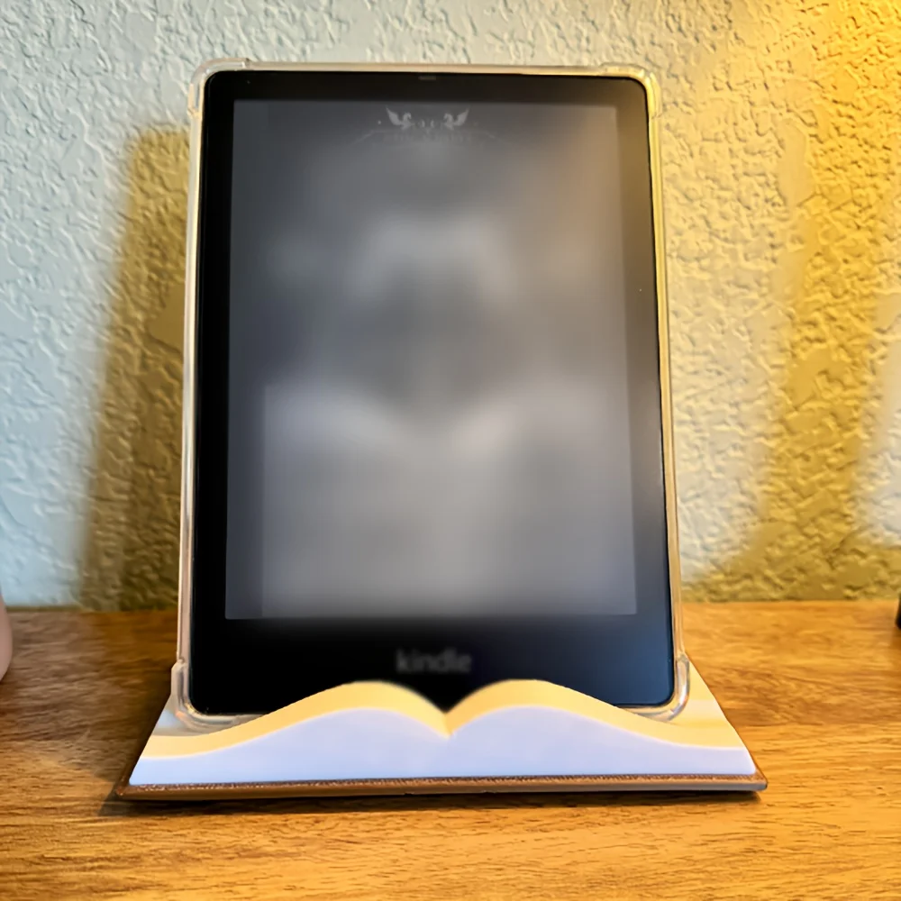 1pc Book Style E-reader Stand - Adjustable View Reading Accessory, Minimalist Design, Bookshelf, Durable Plastic, E-reader Stand