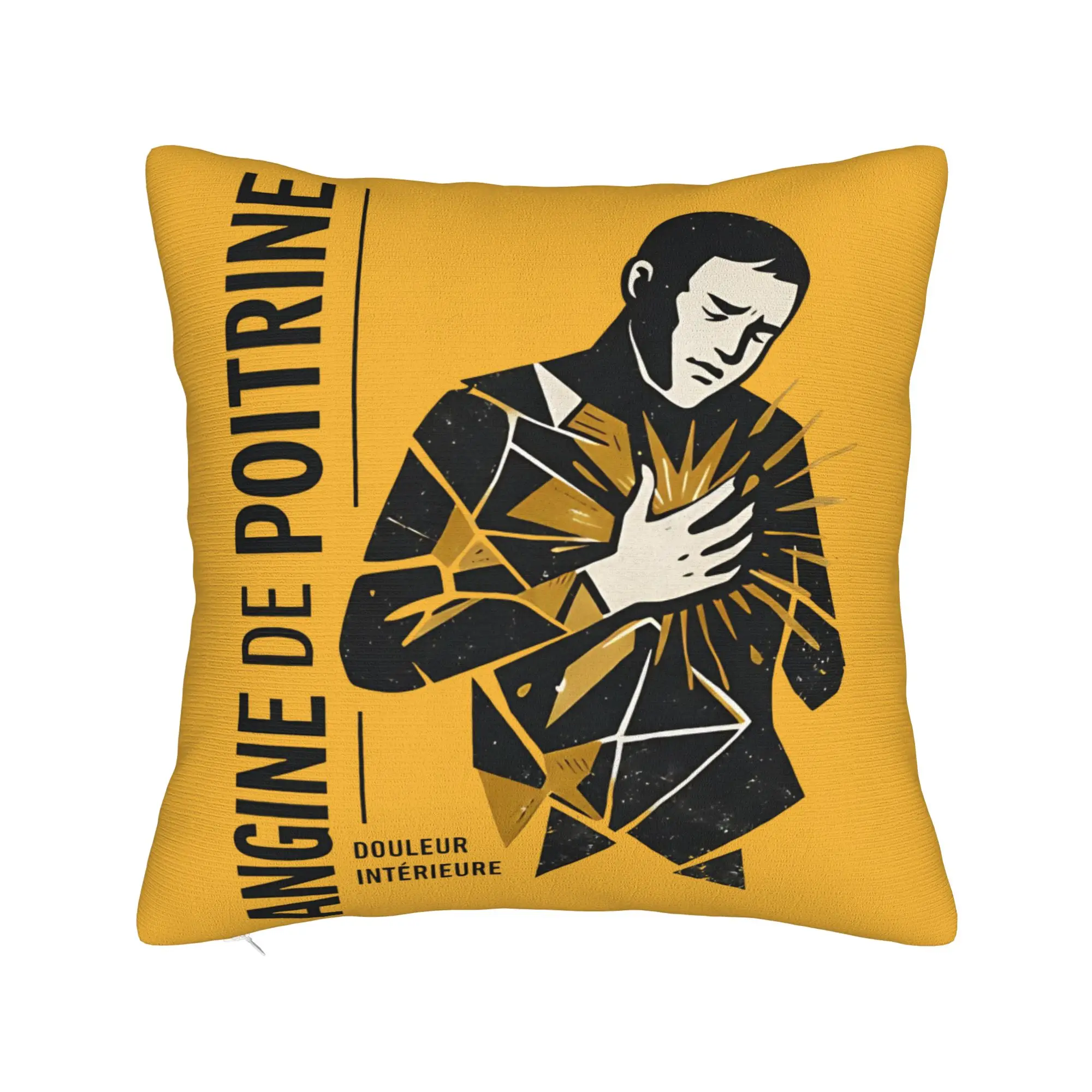 Angine De Poitrine Square Pillow Covers Polyester Car Sherpa Mantra Cushion Cover Cute Decor Throw Pillow Case 40*40