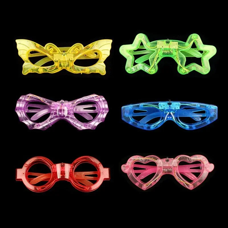 10/20/50/100Pcs LED Glasses Light Up Eyeglasses Glow Glasses Glow in the Dark 6 Neon Colors for Kids Adults Wedding Party Favors