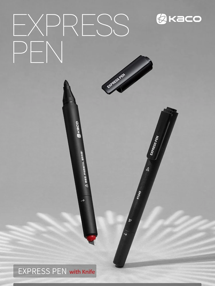 

KACO Express Pen Large Capacity Paint markers Bold Black Oily Thick Ink Waterproof Marker - Detachable Express with Small Blade