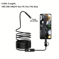 7MM Android Endoscope Camera 3 IN1 Micro USB Type C Borescope Mini Camera Waterproof LED Car Inspection For HUAWEI XIAOMI PC