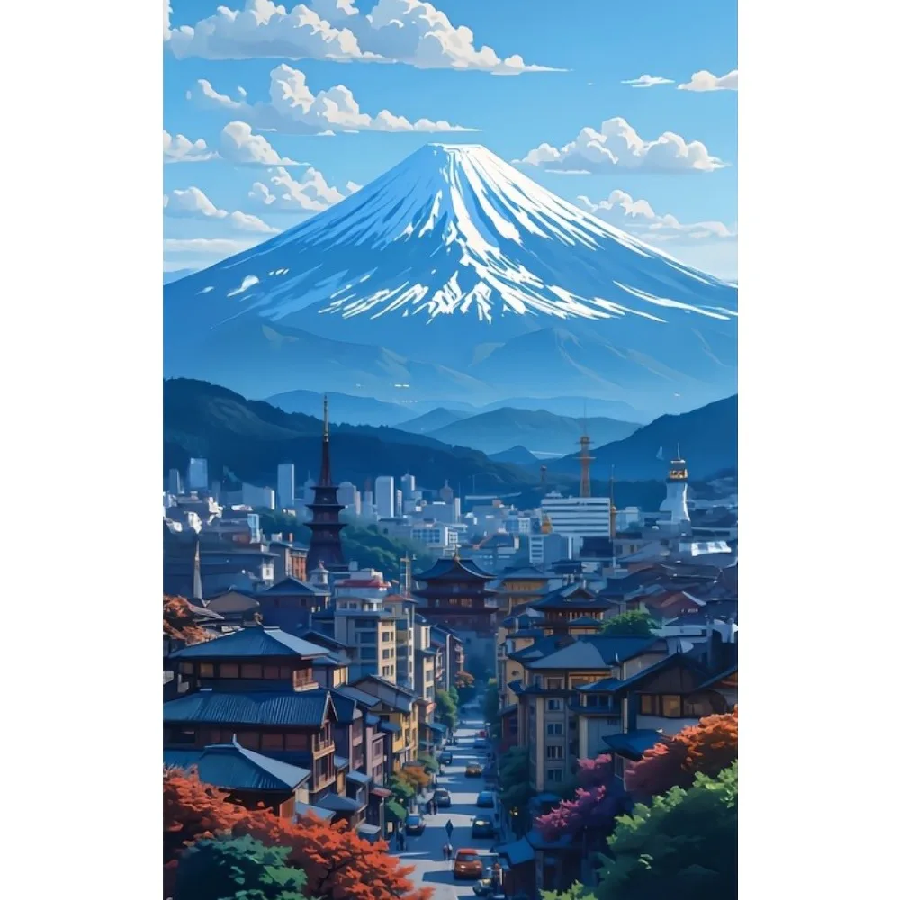 

500/1000/1200/2000PCS Puzzle The Scenery of Mount Fuji Jigsaw Relax with Friends Home Decor Gift