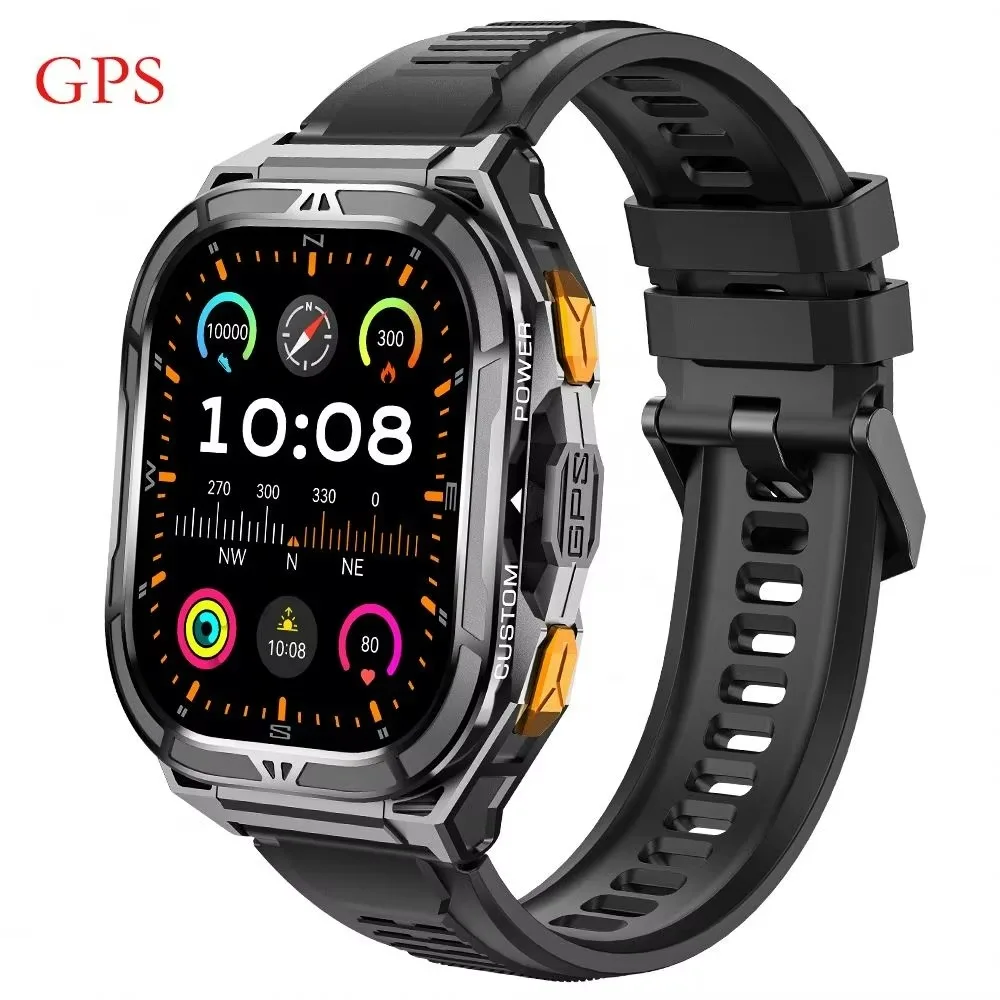 

Смарт-часы X5 1,96-дюймовый AMOLED HD большой экран GPS двухдиапазонное позиционирование 5ATM водонепроницаемый мониторинг здоровья для мужчин SmartWatch