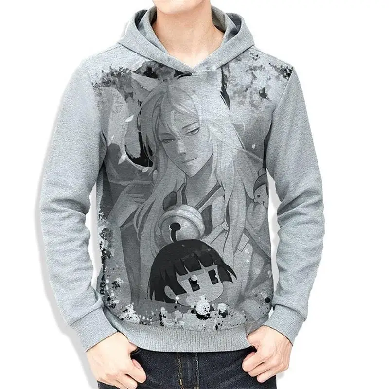 

New Ginsen Silver Fairy Long Sleeve Hoodie 3D Trendy Sweatshirt Unisex Warmth Comfortable Fleece Hooded Pullover Streetwear