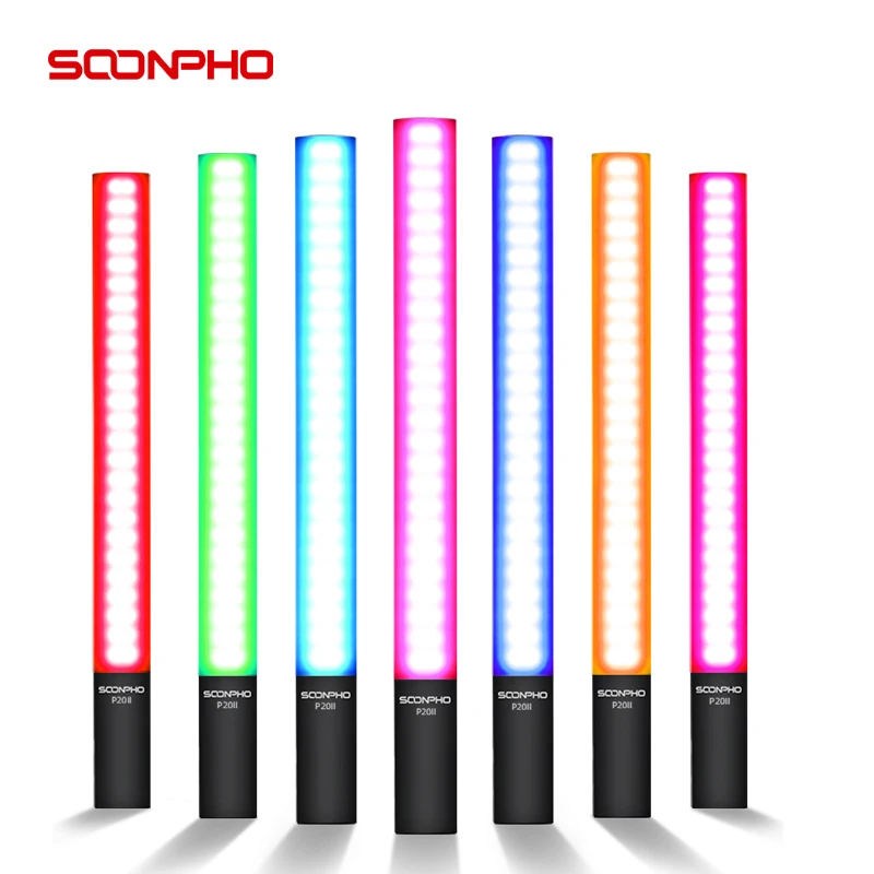 SOONPHO P20 II Stick Led Rgb Tube Portable Handheld Photographic Lighting Touch With Battery 2500k-8500K For Photography Studio