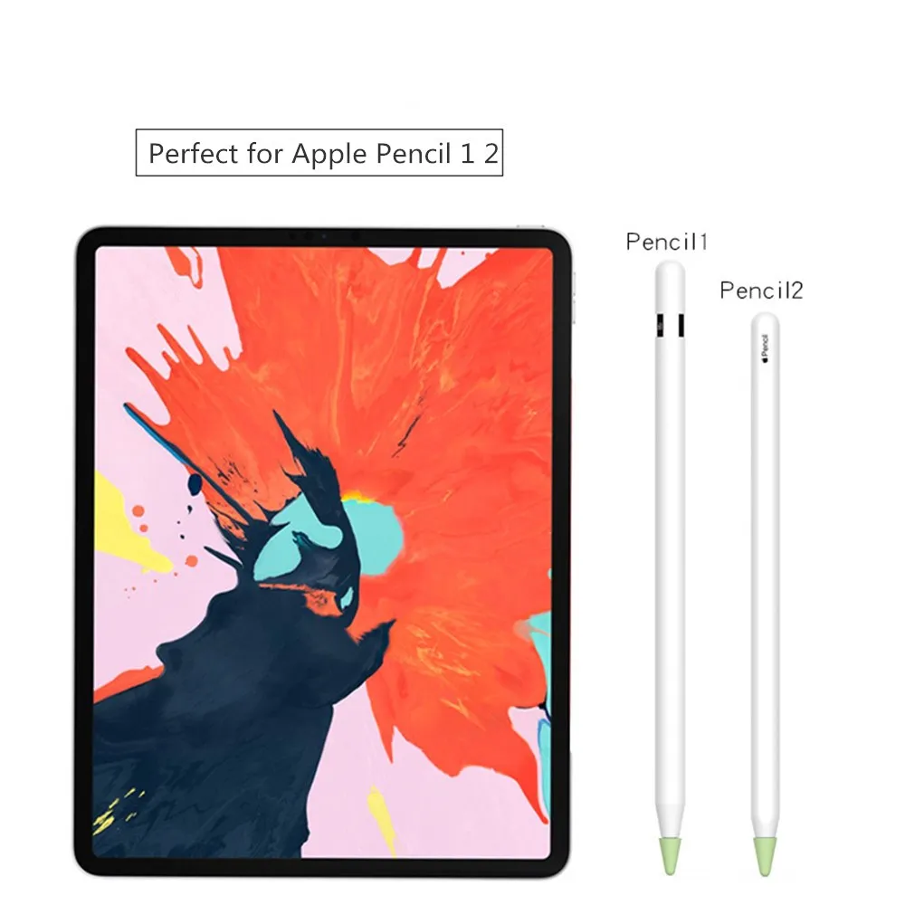8PCS Silicone Mute Nib Cover For Apple Pencil 2 Replacement Tip Case For iPencil 1 Touchscreen Stylus Case Nib Protective Cover