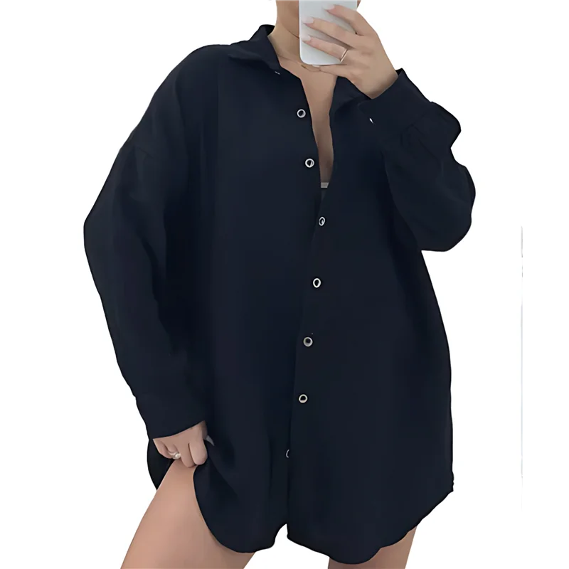 

【Party-Decoration】Oversized Sequin Shirts Dress Long Sleeve Button Down Shirt Women Beach Cover Ups Summer 2025