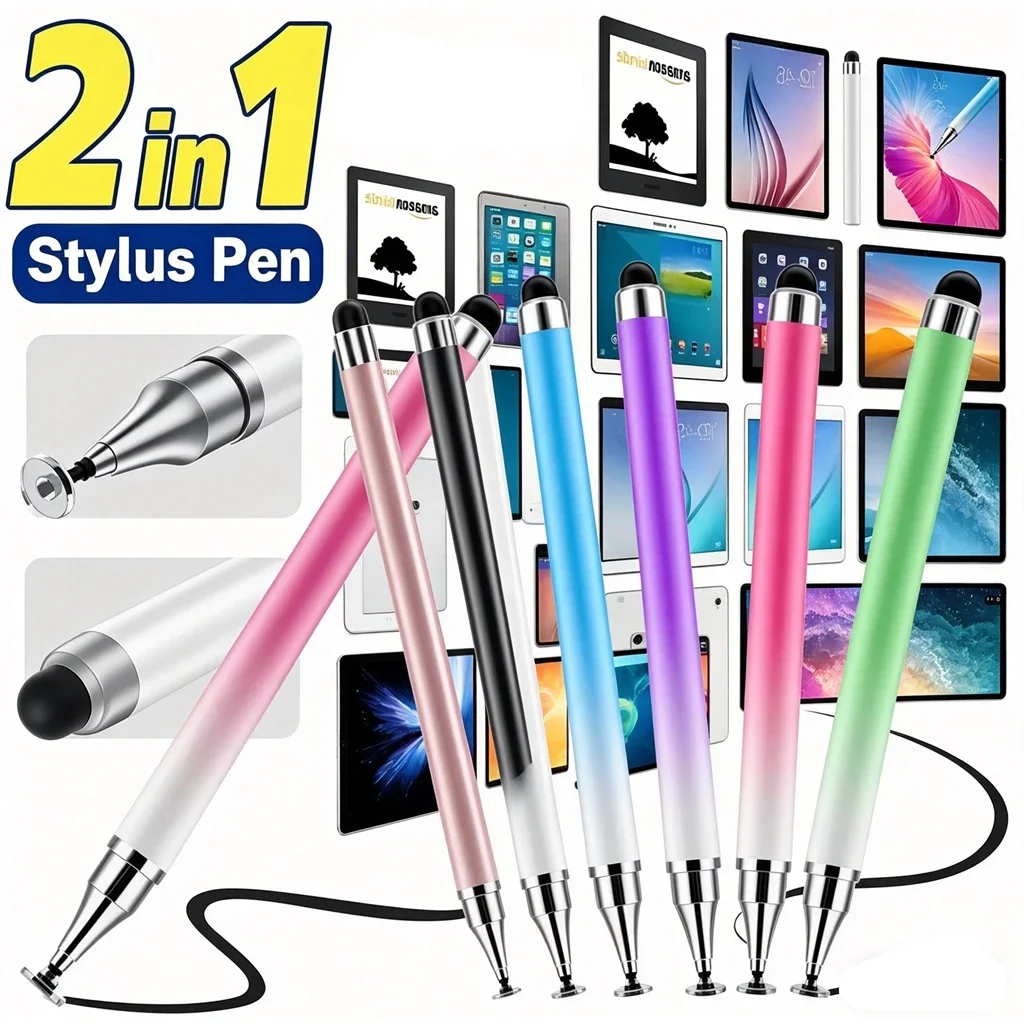 4/1 Pcs Universal 2 in 1 Stylus Pen for Smart Phone Tablet Drawing Capacitive Pencil Android Screen Touch Pen For iPhone Samsung