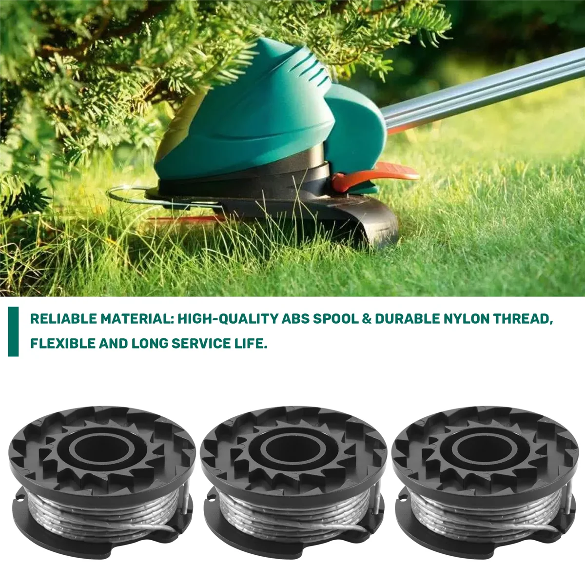 3 Pack String Trimmer F016800569 Spool Line with F016F04557 Spool Cover for Bosch Easy Grass Cut ART 23SL 26SL Vogue