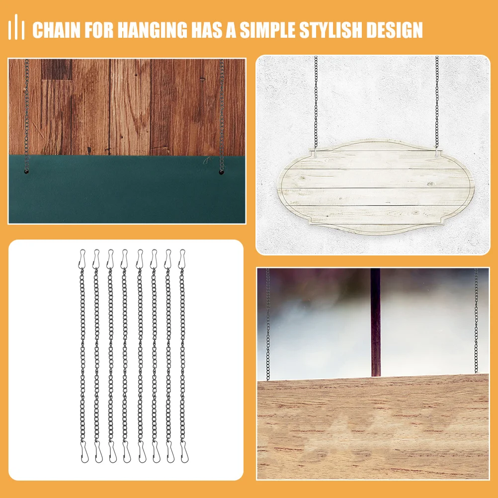 

20 pcs Black Metal Hanging Chains Chain Hooks For Plant Hangers Picture Signs Decor Adjustable Length With Hook Small Chain For