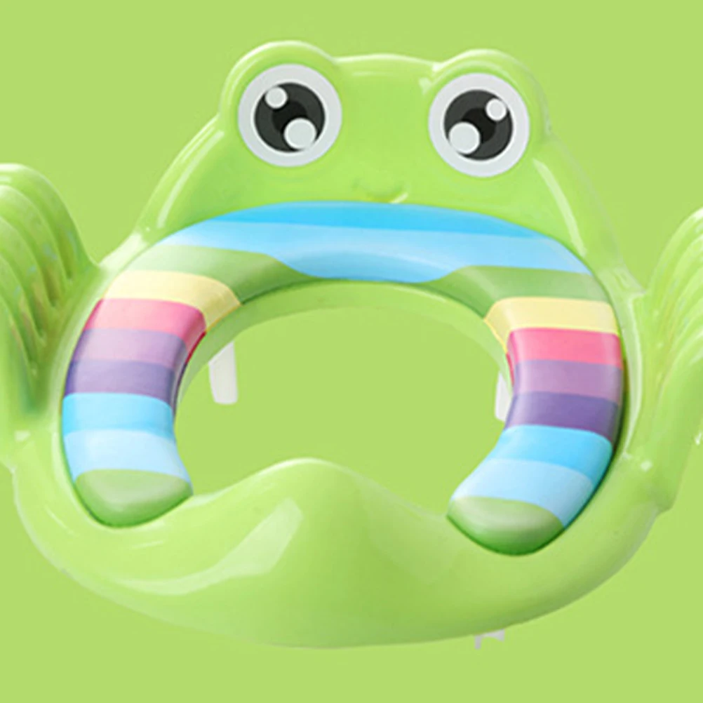 

Soft Toddler Toilet Training Seat Baby Potty Trainer Ring Blue Large Handles Anti Slip Cute Design For Child